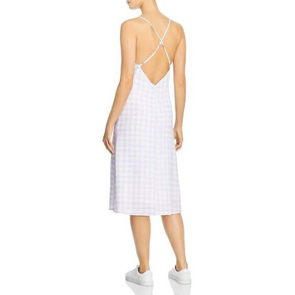NWT Charlie Holiday Check Print Midi Slip Dress Lilac Size 8 - Picture 2 of 7